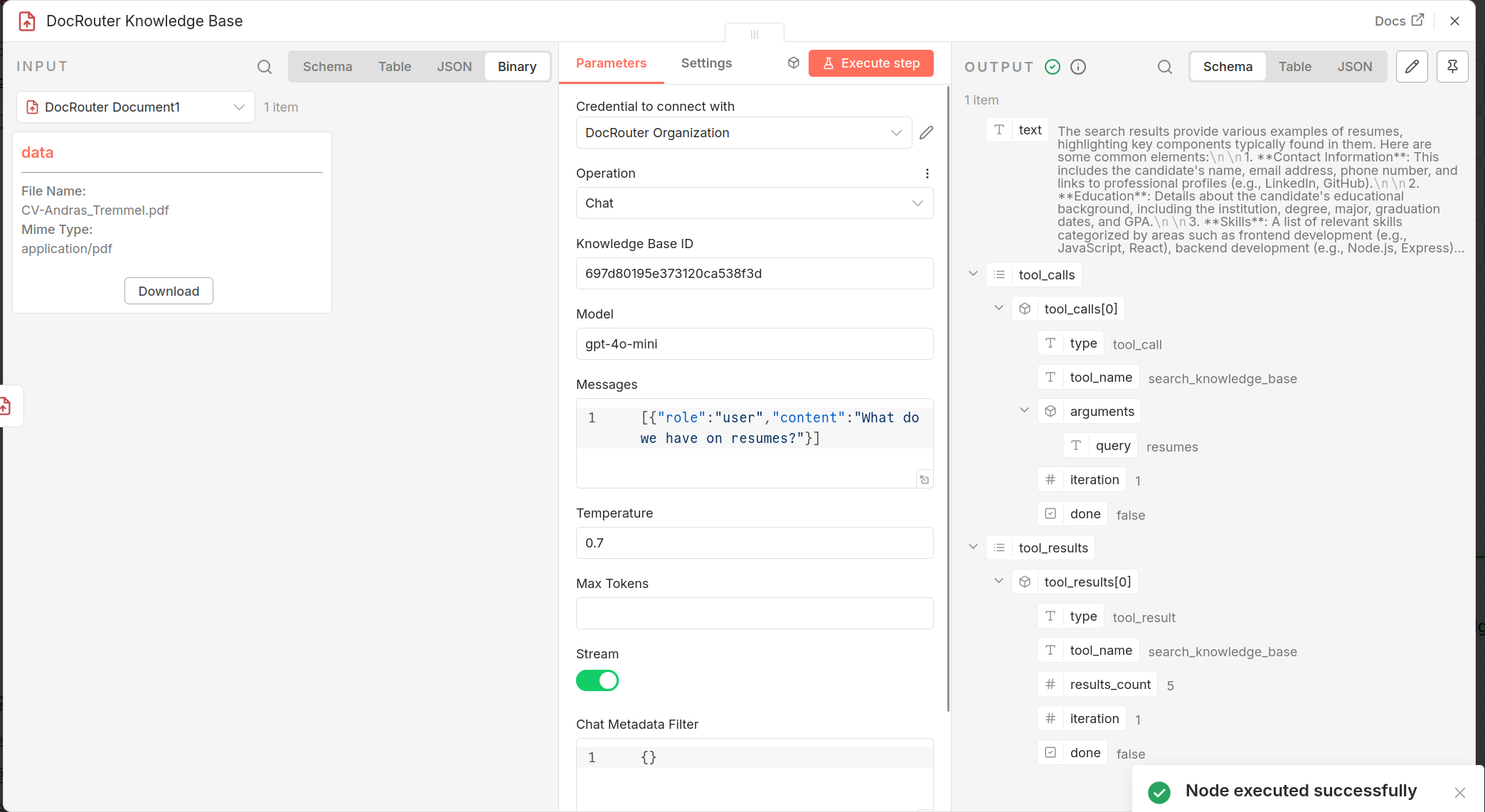 DocRouter Chat with Knowledge Base in n8n